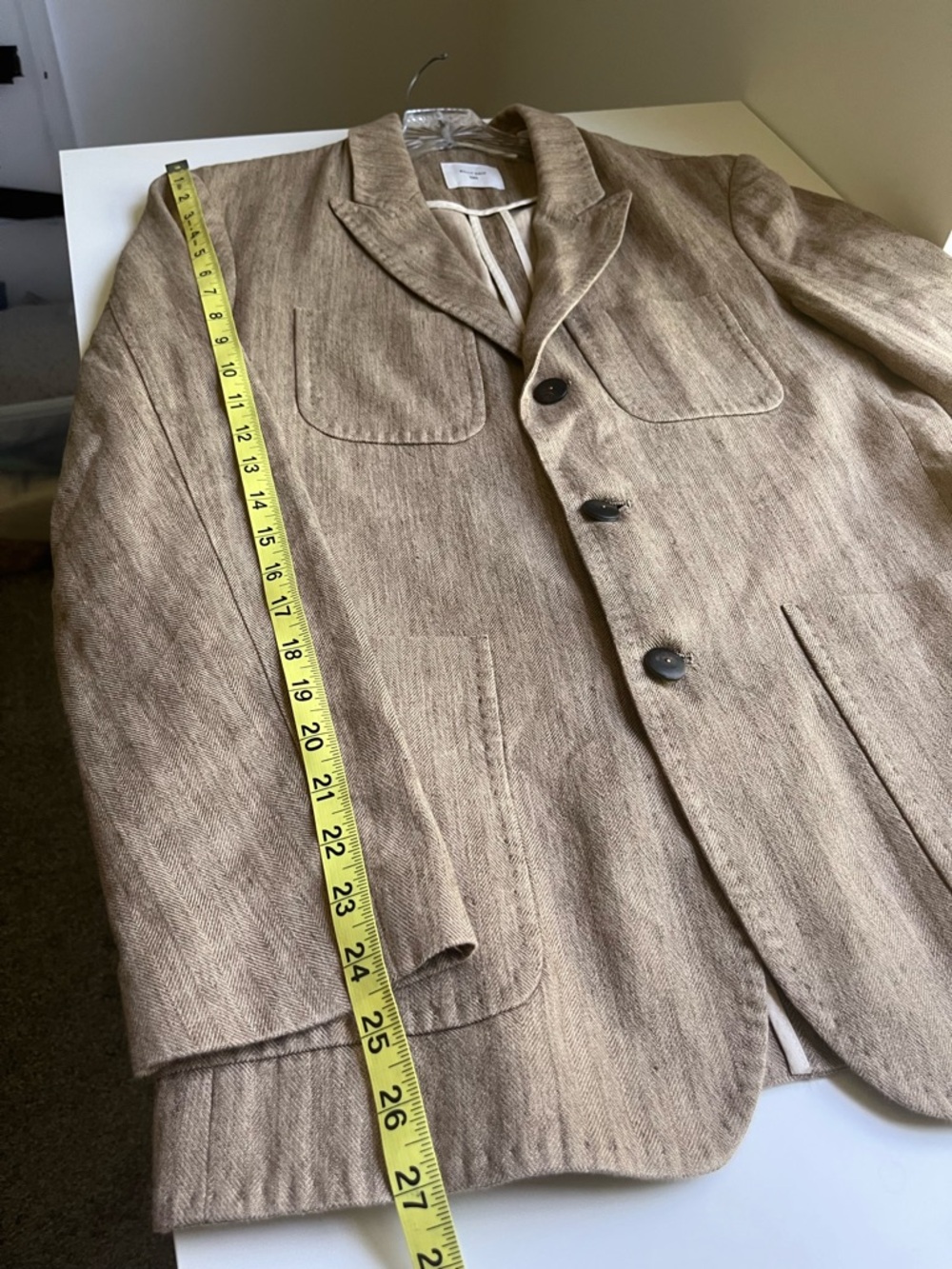 Billy Reid Cotton Linen Herringbone 3 Button Single Breasted Blazer Jacket 38R - Picture 12 of 12